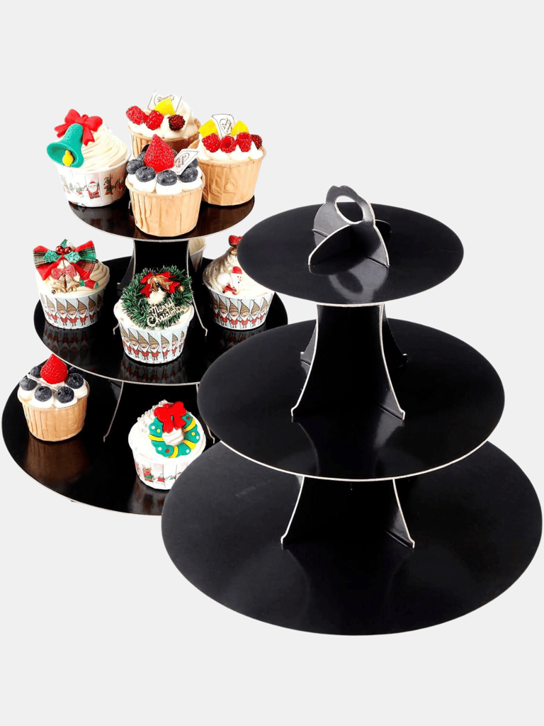Cupcake Stand, Cake Stand holder, Tiered DIY Cupcake Stand Tower - Black