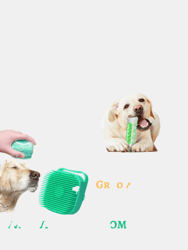 Dog Squeaky Bone Stick Toy Chew Toothbrush & Grooming Brush