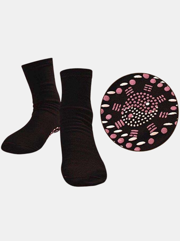 Dotted With Comfortable Grip Tourmaline Socks - Black - 1 Pair