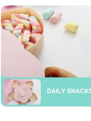 Double Deck Snack Box Flower Shaped Rotating Candy Serving Containers with Phone Holder, 10 Grid Creative Snacks Storage Tray for Dried