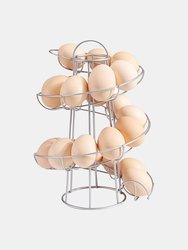 Egg Holder Countertop Freestanding Wired & Spiral Medium Egg Display Egg Holder For Fresh Eggs, Dispenser Stand - Bulk 3 Sets