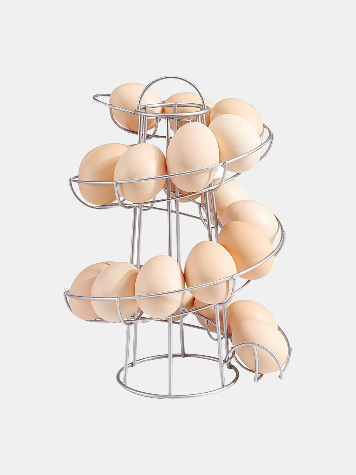 Vigor Egg Holder Countertop Freestanding Wired & Spiral Medium Egg Display Egg Holder for Fresh Eggs - Grey