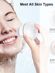 Electric Rechargeable Sonic Scrubber Silicone Facial Cleansing Brush For Face Cleaning Skin Pore Shrinking - Bulk 3 Sets
