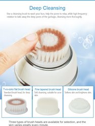 Electric Rechargeable Sonic Scrubber Silicone Facial Cleansing Brush For Face Cleaning Skin Pore Shrinking