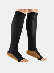 Fabric Soft Foot Care Ball Of Foot Cushions & Zipper Compression Socks Calf Knee Combo Pack