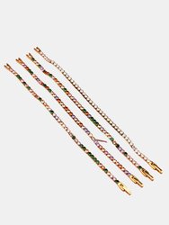 Fashion Jewelry Accessories Inlaid Crystal Stainless Steel Bracelet - Bulk 3 Sets
