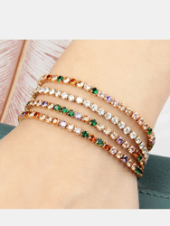 Fashion Jewelry Accessories Inlaid Crystal Stainless Steel Bracelet - Bulk 3 Sets - Multi