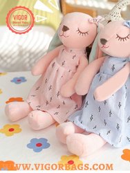 Flower Skirt Couple Rabbit Doll Plush Toy Long Legs - Blue Dress