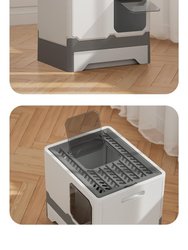 Foldable Cat Litter Box With Lid Kitty Toilet Top Entry Enclosed Cat Potty Anti/Splashing Covered Drawer - Bulk 3 Sets