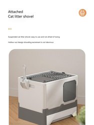Foldable Cat Litter Box With Lid Kitty Toilet Top Entry Enclosed Cat Potty Anti/Splashing Covered Drawer - Bulk 3 Sets