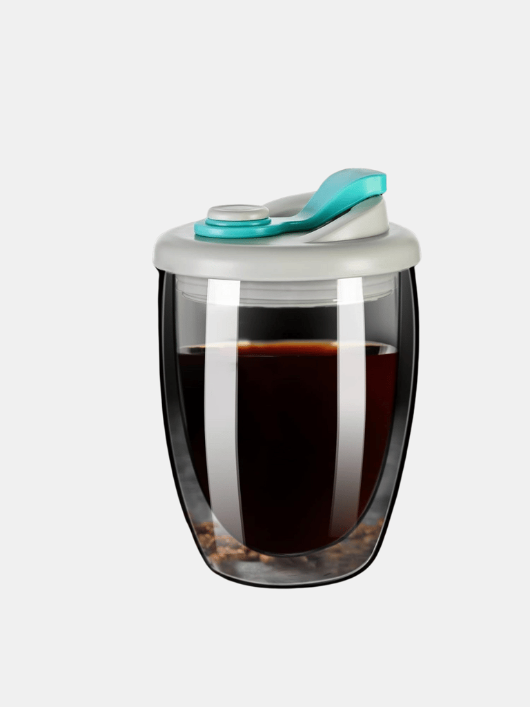 Glass Coffee Cup with Silicone Lid & Picnic Blanket Pack