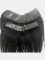 Hairpiece V-Shape Mens Topper PU Thin Skin Base Natural Hairline