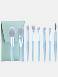 Handy Size 8 pcs Candy Color Makeup Brushes Tool Set - Blue