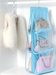 Hanging Purse Handbag Organizer Clear Hanging Shelf Bag Collection Storage - Blue