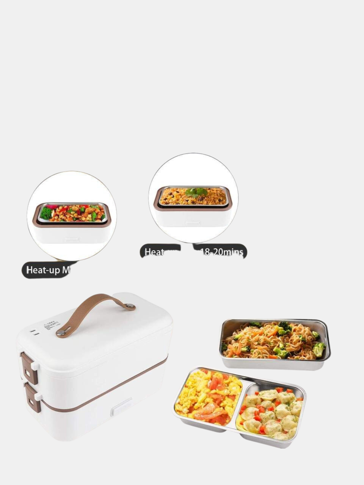 Electric Heating Lunch Box Stainless Steel Food Heater Container 300W 110V