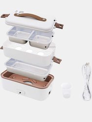 Heated Lunch Box 800 ml Self Cooking Electric Lunch Box, Portable Food Warmer for On-The-Go 2 Layers