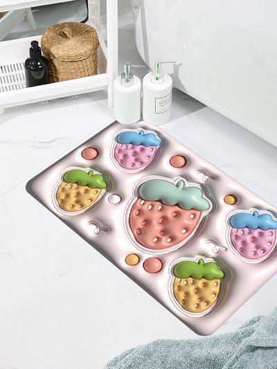 Vigor High Quality Diatom Mud 3D Pattern Non Slip Bath Rug With Design Washable Drying Cute Bathroom Mats - Bulk 3 Sets product