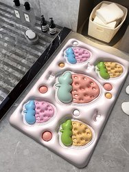 High Quality Diatom Mud 3D Pattern Non Slip Bath Rug With Design Washable Drying Cute Bathroom Mats