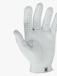 High Quality Soft Leather Men's Golf Gloves - Bulk 3 Sets - White
