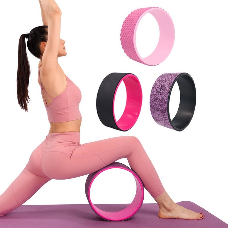 High Quality Yoga Wheel Non Slip Fitness Colorful Gym Exercise Back Pain Stretch