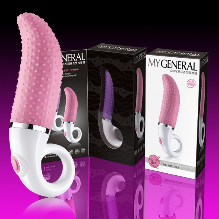Honey Tongue Clitty Ring Holder Stimulator Toy Massager - Purple