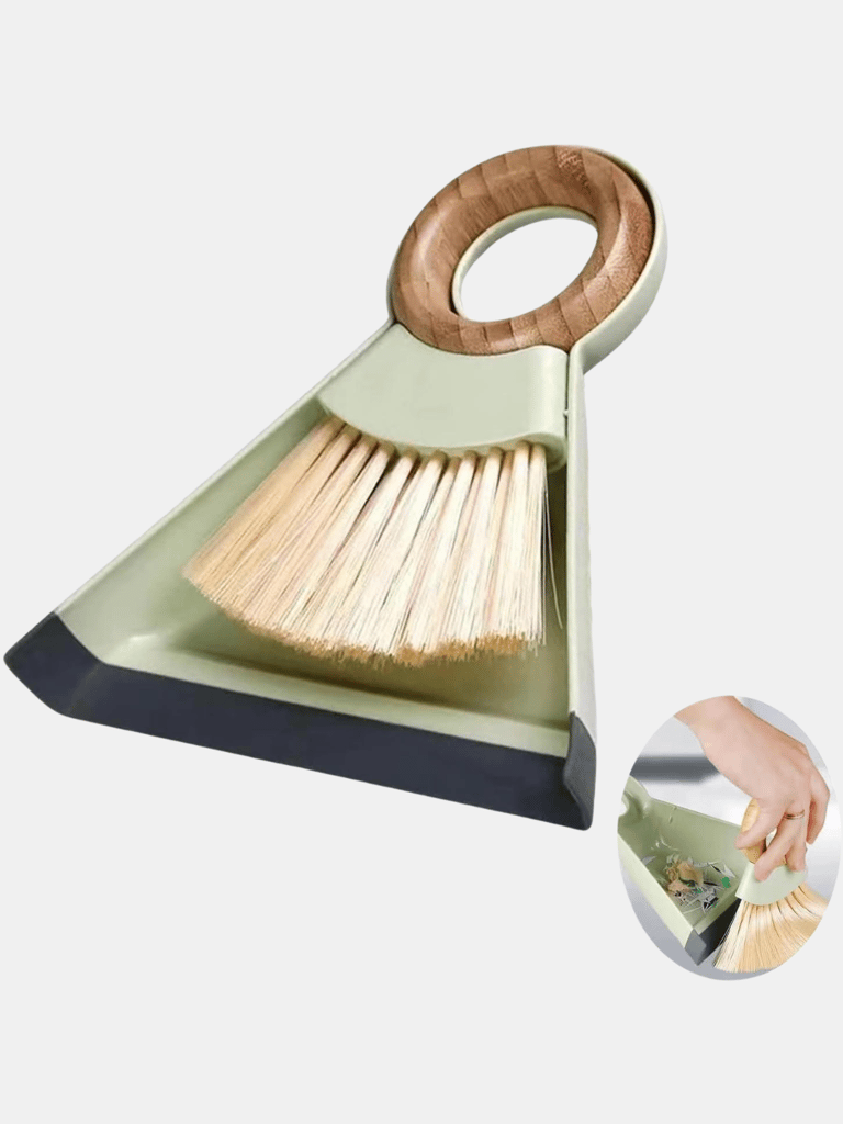 Household Cleaning Tools Desktop Cleaning Mini Broom and Dustpan Set Wooden Handle(Bulk 3 Sets)