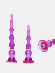 Huge Silicone Enlarge Plug Beads Toy Kit & Silicone Anal Long Bead Combo Pack