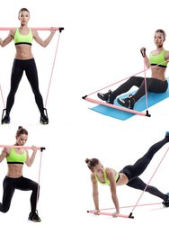 Indoor Exercise Portable Multi functional Yoga Stick Pilates Bar Kit With Resistance Band