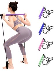 Indoor Exercise Portable Multi functional Yoga Stick Pilates Bar Kit With Resistance Band - Blue
