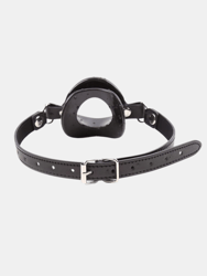 Japanese Lips O Ring Open Mouth Bondage Restraint Gag Collar - Black