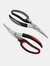 kitchen scissor shears for chicken meat vegetable(Black) - Red
