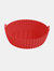 Large Reusable Air Fryer Silicone Non Stick Round Basket with Handles - Red