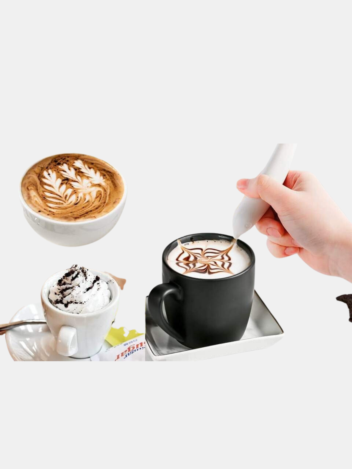 Vigor Green Latte Pen Electric Coffee Pen Spice Pen for Food Art DIY  Creative Pattern Information with Cinnamon Cocoa Powder Broken Sugar