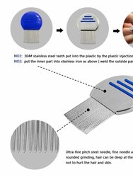 Lice Comb Stainless Steel Professional Lice Combs And Best Results For Infection And Re-infection In Kids & Adults - Bulk 3 Sets