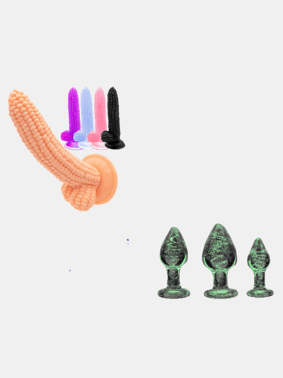 Vigor Luminous Glass Butt Plug Anal Plug Anal Dilators & Corn Dildo With Great Grip To Hold Combo product