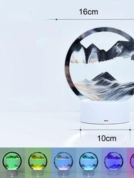Moving Sand Painting Hourglass Sandscape 3D Led Table Lamp In Motion Lamp Decor - Black
