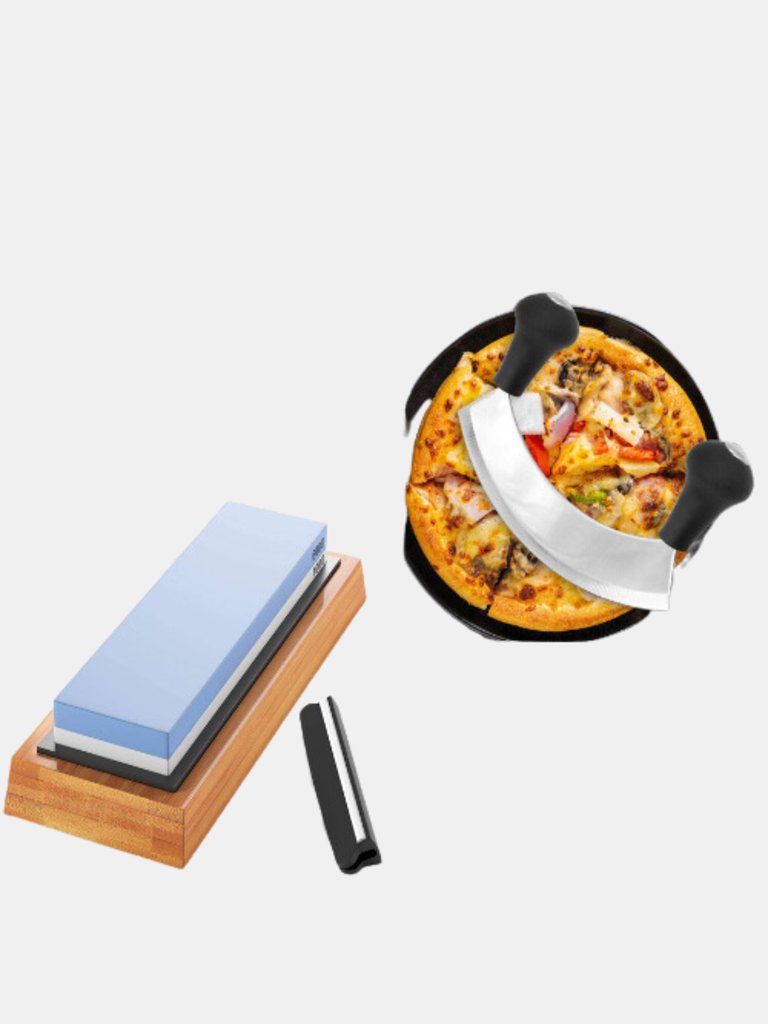 Multi Combo Whetstone Gritt & Pizza Knife Set (Bulk 3 Sets)