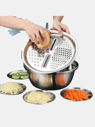 Multifunctional 3 In 1 Stainless Steel Drain Basket Multi-purpose Vegetable Slicer Graters For Kitchen