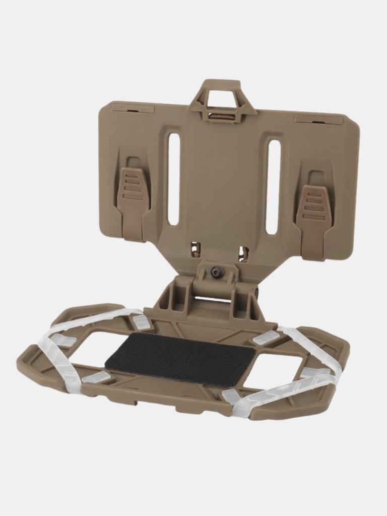 Navigation Board Chest Mount Foldable Tactical Vest Chest Rig Phone Holder, Molle Plate Carrier Pouch - Brown