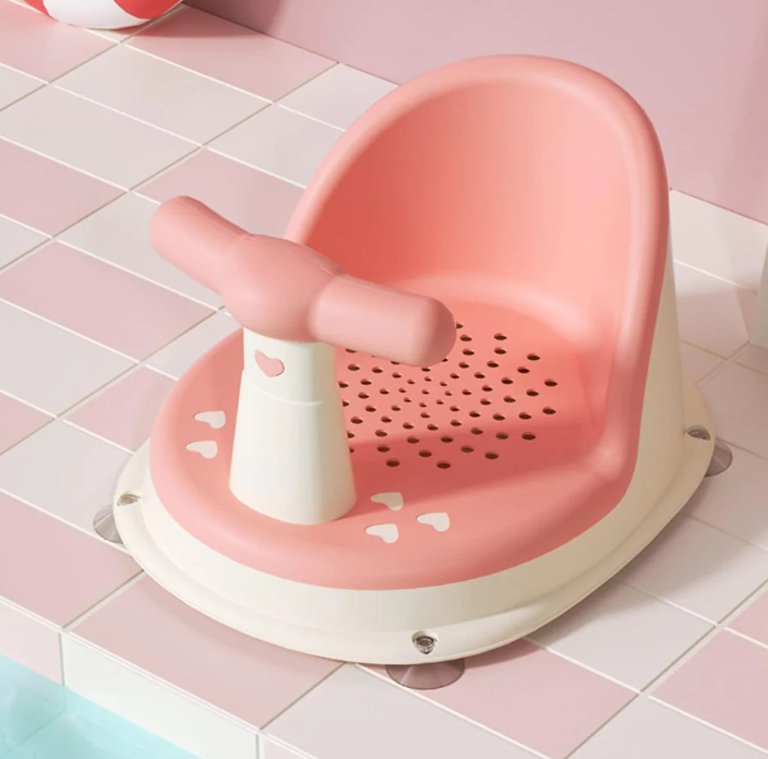 Non Slip Baby Bathtime Tub Play Chair sitting Up Seat With Suction Cups - Pink