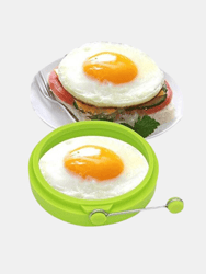 Nonstick Silicone Egg & Pancakes Molds - 4 Pcs - Green