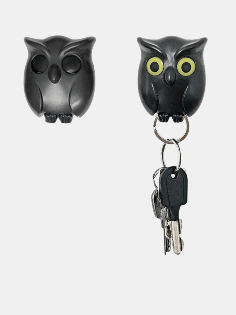Owl Keying Holder Wall Mounted Owl Key Hooks With Wall Self-Adhesive Tape, Key Holder Cute Owl Key Holder Automatic Open Close Eyes Magnetic Night