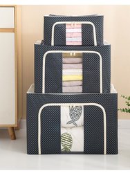 Oxford Cloth Steel Frame Stackable Container Organizer Quilt Storage Box - Bulk 3 Sets