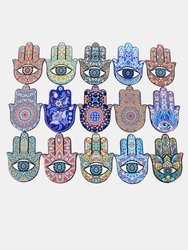 Perfect artistic Gift Ceramic Drinks Magnetic Coasters Holder Slice Hamsa Hand Eye For Home Decor