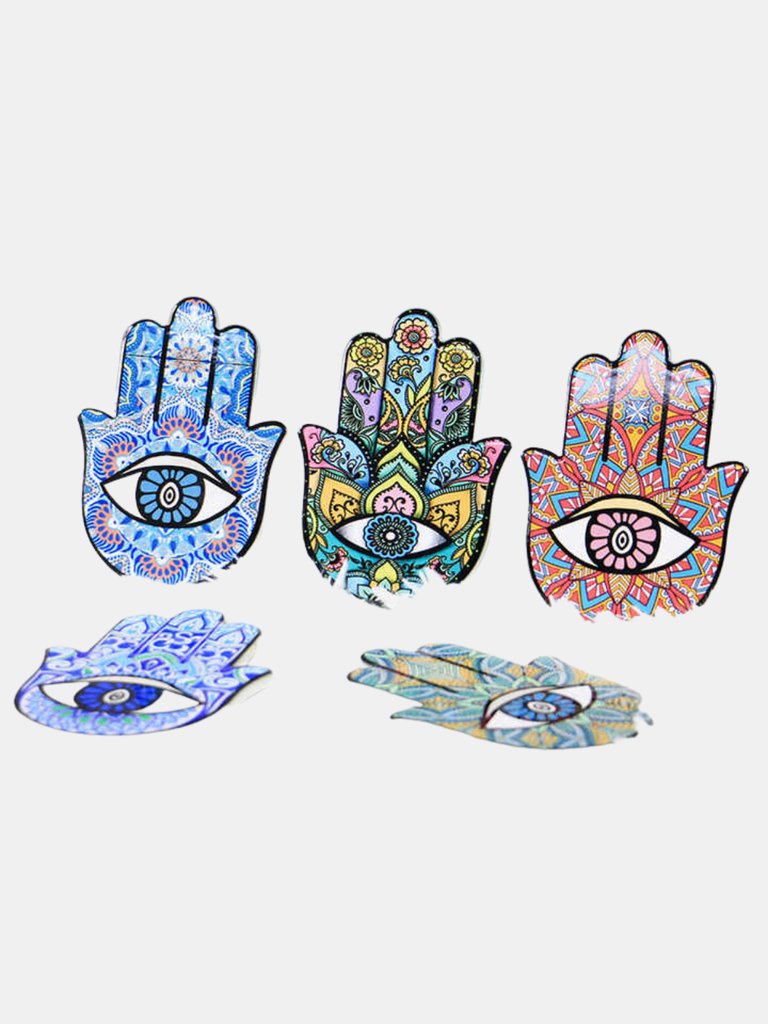 Perfect artistic Gift Ceramic Drinks Magnetic Coasters Holder Slice Hamsa Hand Eye For Home Decor