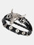 Perfect Classy And Trendy Rock Look Bull Head Braided Leather Bracelet Ad-Ons On Shows - Bulk 3 Sets