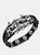 Perfect Classy And Trendy Skeleton  Head Braided Leather Bracelet Ad-Ons On Shows