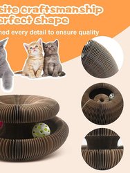Perfect Gift Magic Organ Cat Claw Board Foldable Cat Scratch Board Interactive Scratcher Cat Toy With Bell - Bulk 3 Sets