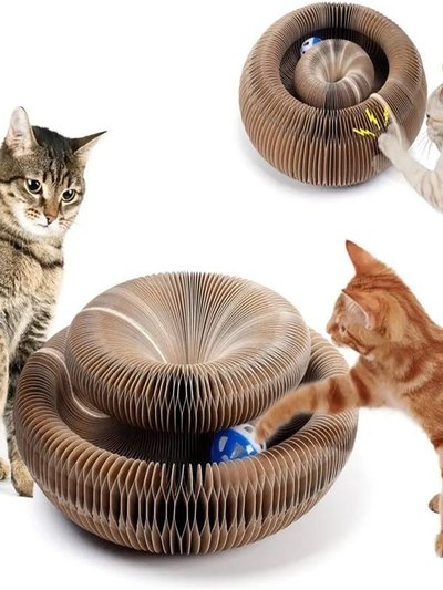 Vigor Perfect Gift Magic Organ Cat Claw Board Foldable Cat Scratch Board Interactive Scratcher Cat Toy With Bell - Bulk 3 Sets product