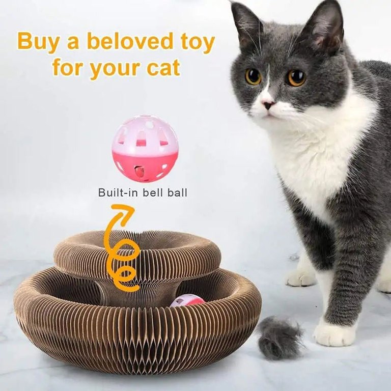 Perfect Gift Magic Organ Cat Claw Board Foldable Cat Scratch Board Interactive Scratcher Cat Toy With Bell